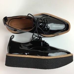 Zara Creeper Oxford Platform Loafer Patent Black